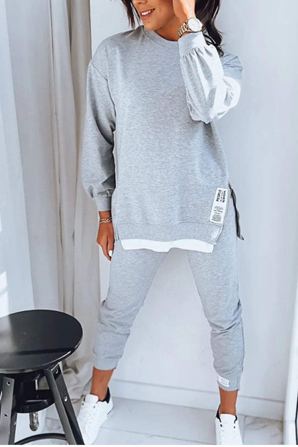 Women's terno set with side zippers and clean lines