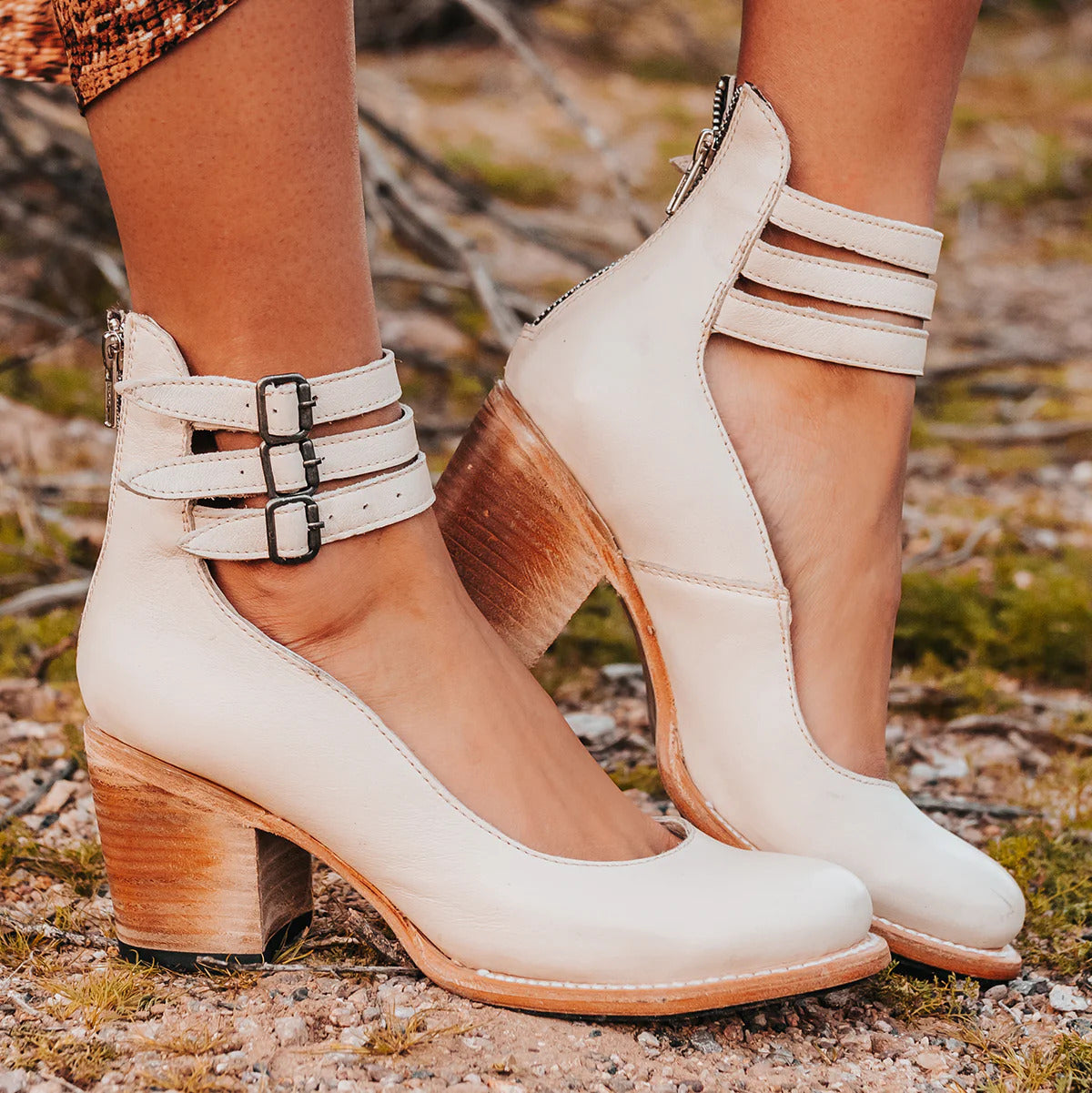 Women's sandals with strap detail and open-back design