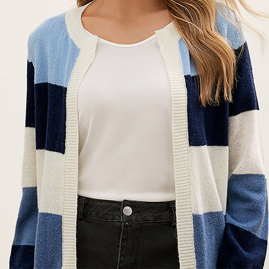 Women's cardigan with open front and classic silhouette