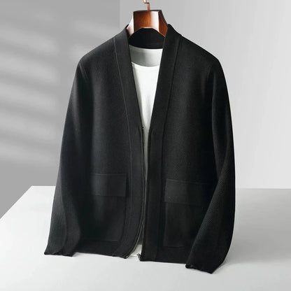 Men's zip vest with clean structure and modern collar