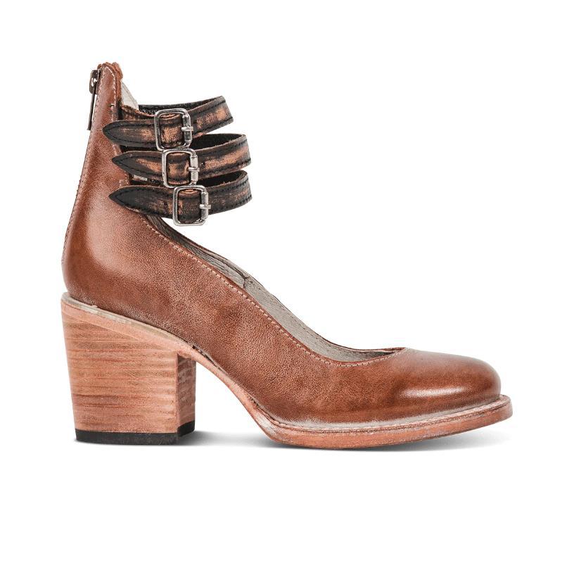 Women's sandals with strap detail and open-back design