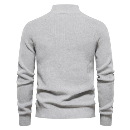 Men's two-piece set with wide-leg trousers and round-neck top