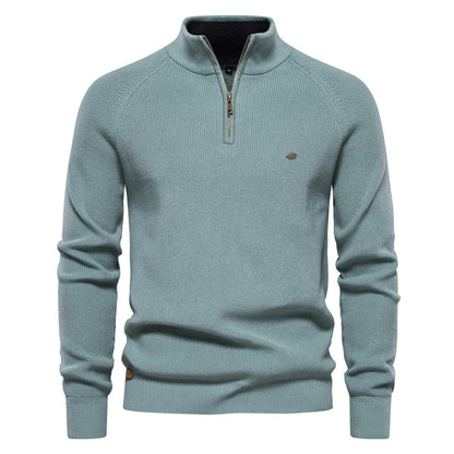 Men's two-piece set with wide-leg trousers and round-neck top