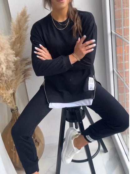 Women's terno set with side zippers and clean lines